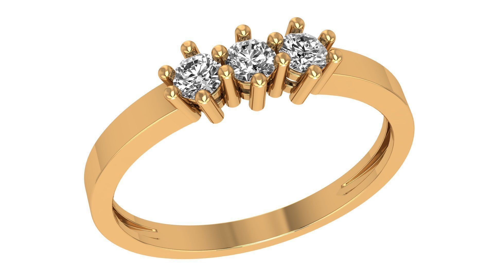 Trio Light wt minimalist Ring 3dm stl renders 3D print model_1