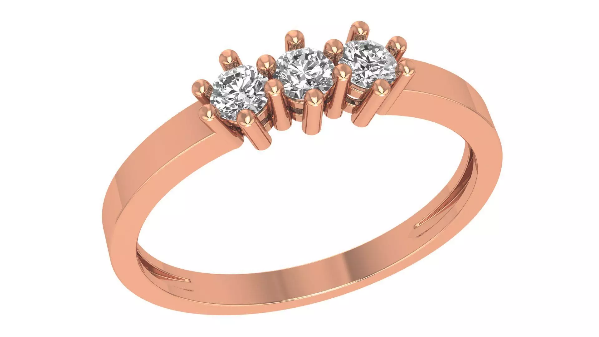 Trio Light wt minimalist Ring 3dm stl renders 3D print model_0