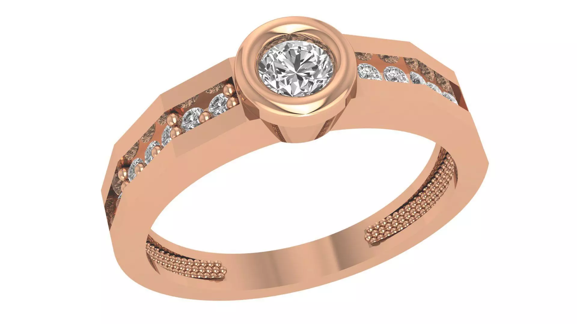 Solitaire Ring 3dm stl renders details 3D print model