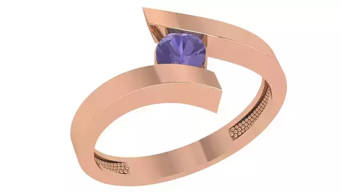 Sapphire Solitaire Light wt minimalist Ring 3dm stl renders 3D print model