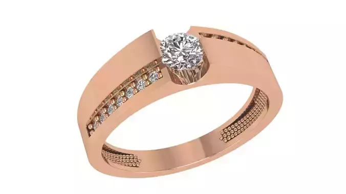 Solitaire Ring 3dm stl renders details 