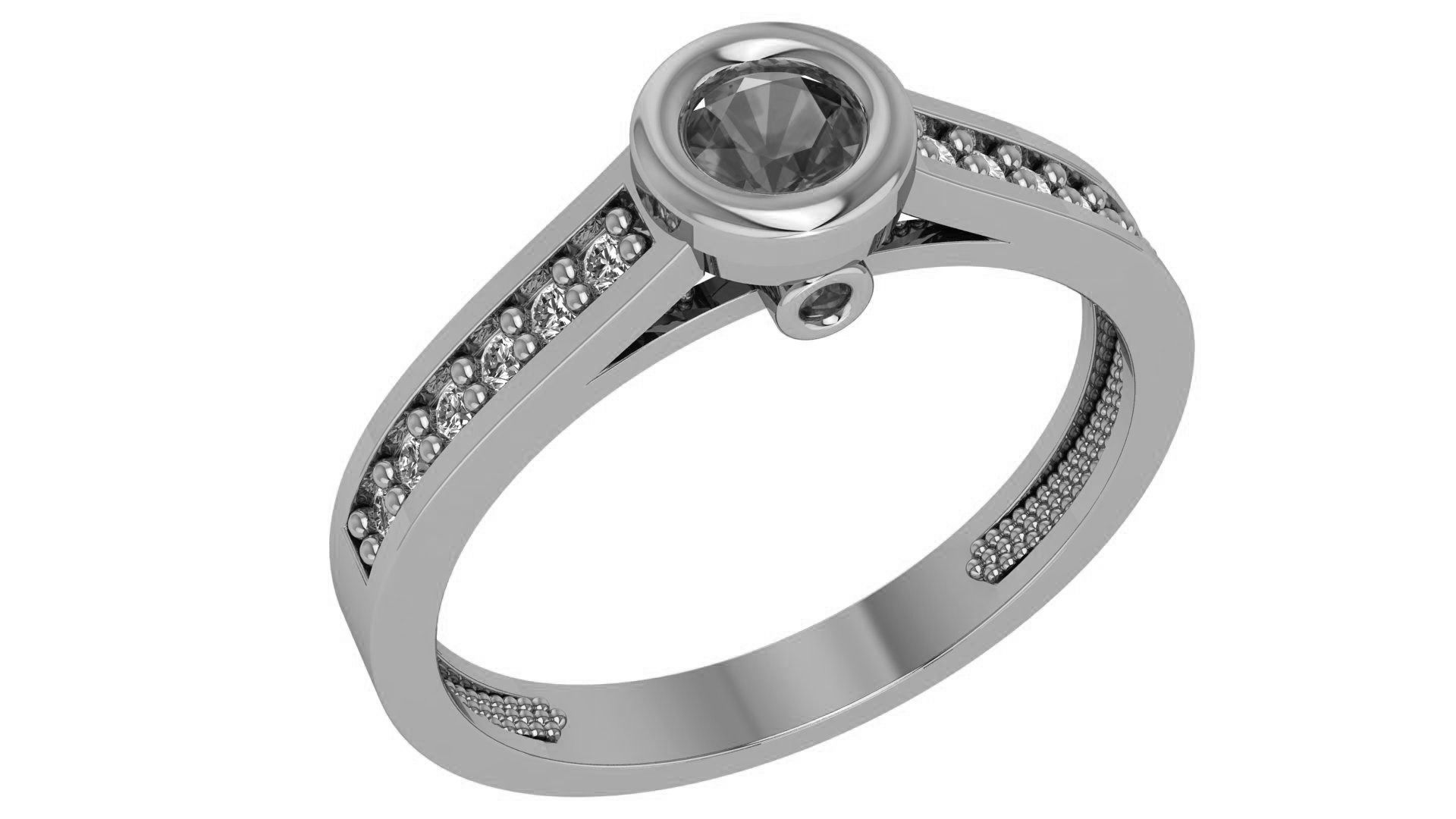 Ruby Solitaire Diamond Ring 3dm stl renders details 3D print model_2