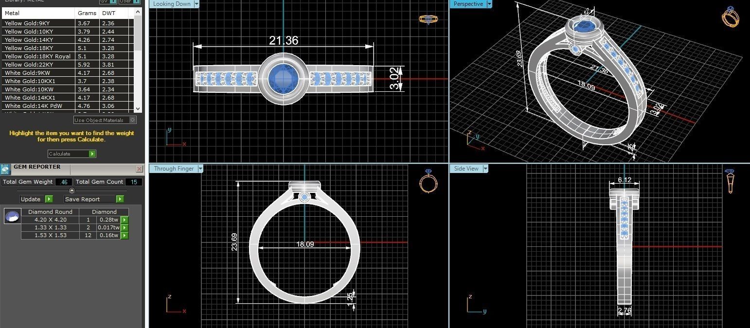 Ruby Solitaire Diamond Ring 3dm stl renders details 3D print model_3