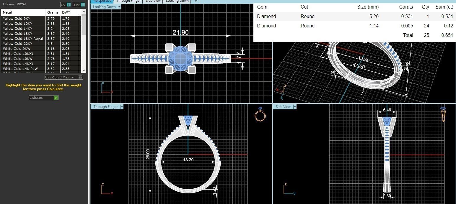 Ruby Solitaire Diamond  Ring 3dm stl renders details  3D print model_3