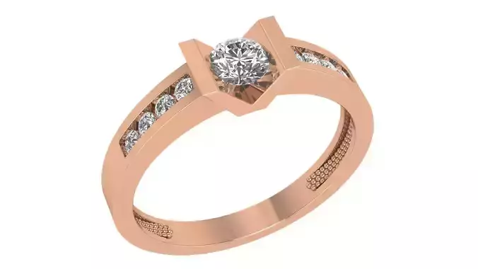 Solitaire Ring 3dm stl renders details 