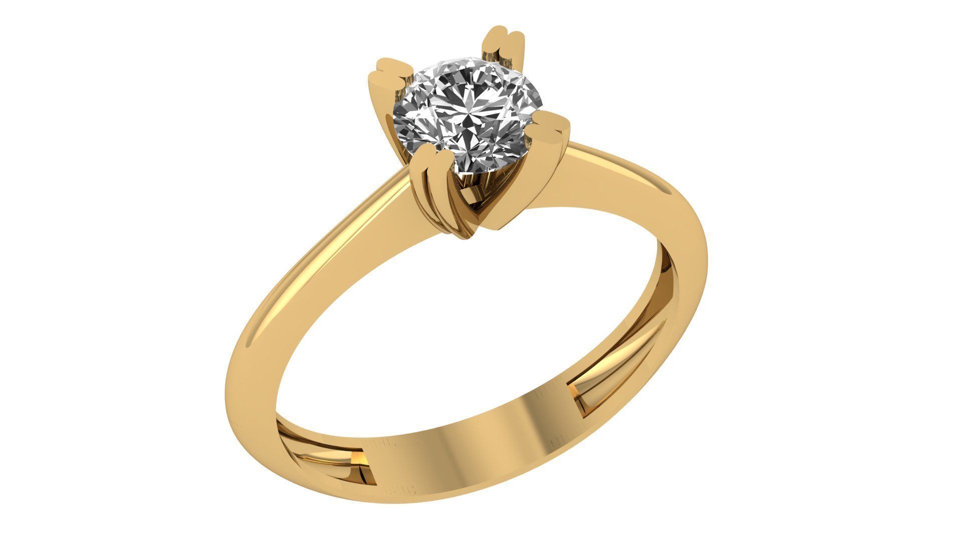 Solitaire Ring 3dm stl renders details 3D print model_1