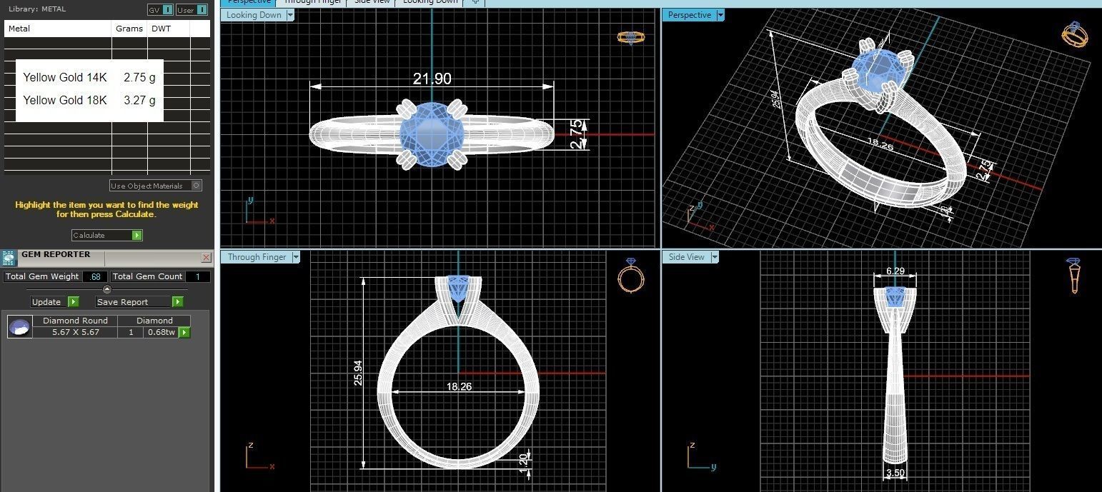 Solitaire Ring 3dm stl renders details 3D print model_3