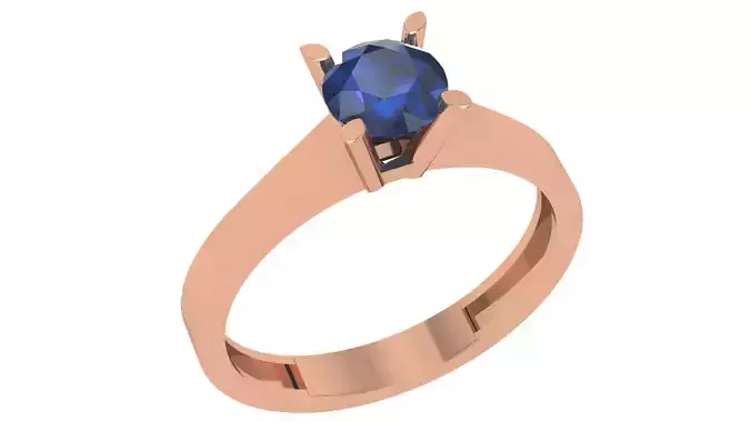 Sapphire Solitaire Ring 3dm stl renders details  3D print model