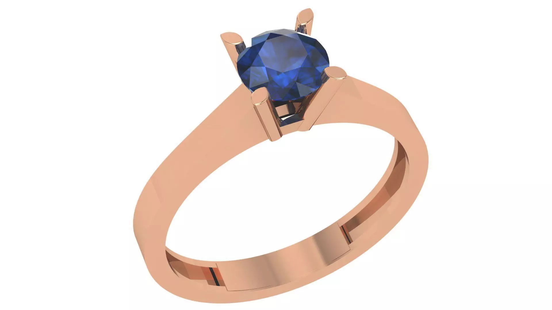 Sapphire Solitaire Ring 3dm stl renders details 3D print model