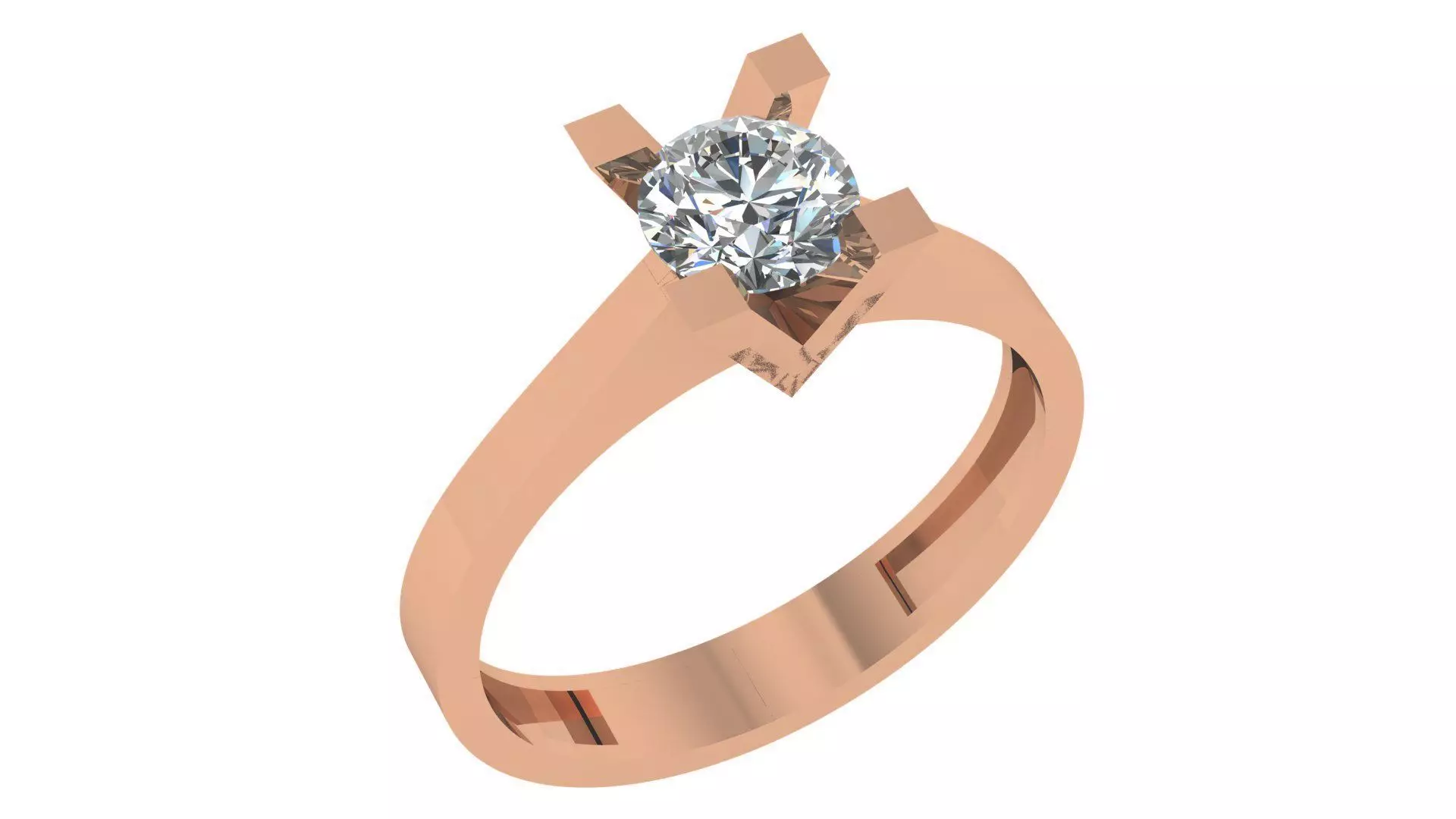Solitaire Diamond Ring 3dm stl renders details 3D print model_0