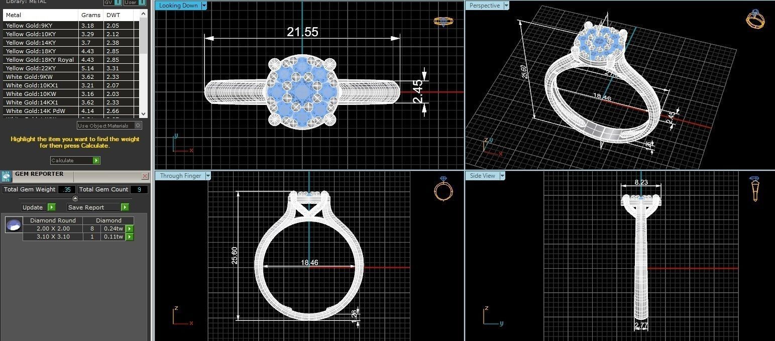Emerald Solitaire Light wt minimalist Ring 3dm stl renders 3D print model_3