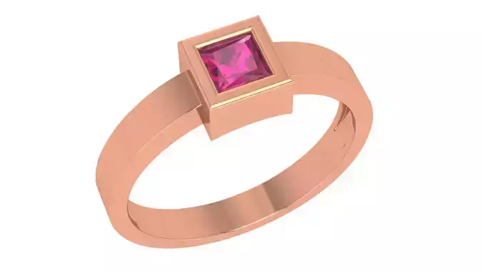 Ruby Princess Solitaire Diamond Ring 3dm stl renders details  3D print model