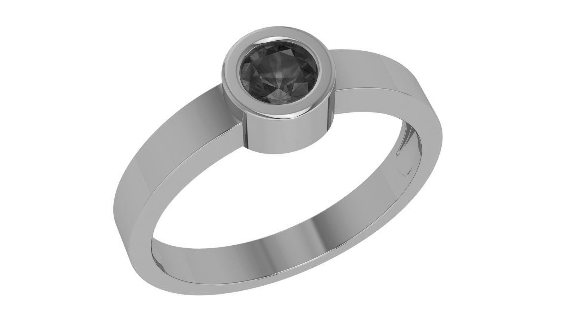 Emerald Solitaire Diamond Ring 3dm stl renders details 3D print model_2