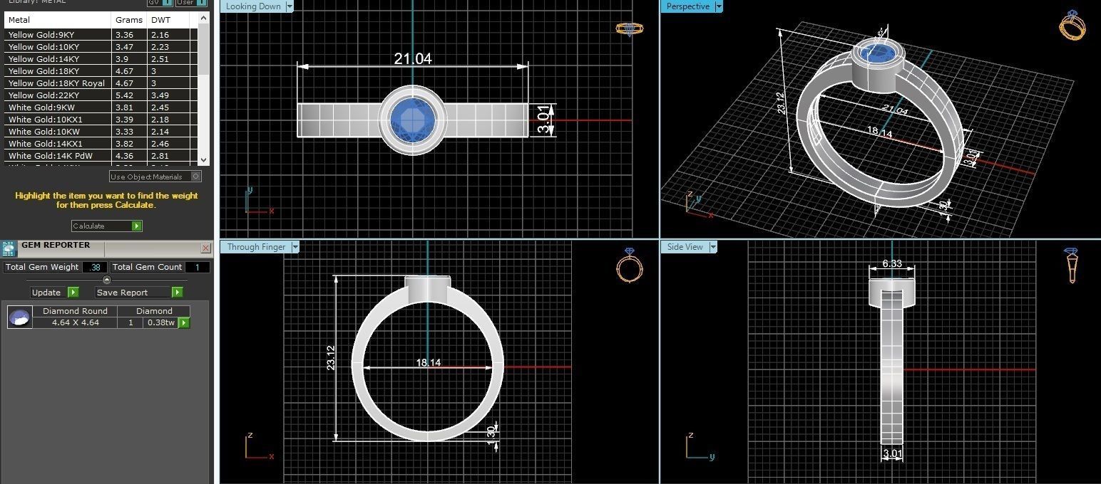 Emerald Solitaire Diamond Ring 3dm stl renders details 3D print model_3