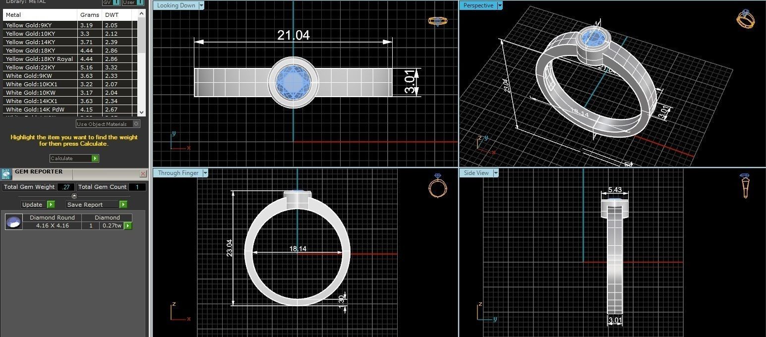 Sapphire Solitaire Diamond Ring 3dm stl renders details 3D print model_3
