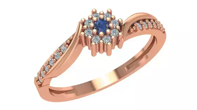 Sapphire Light wt minimalist Ring 3dm stl renders