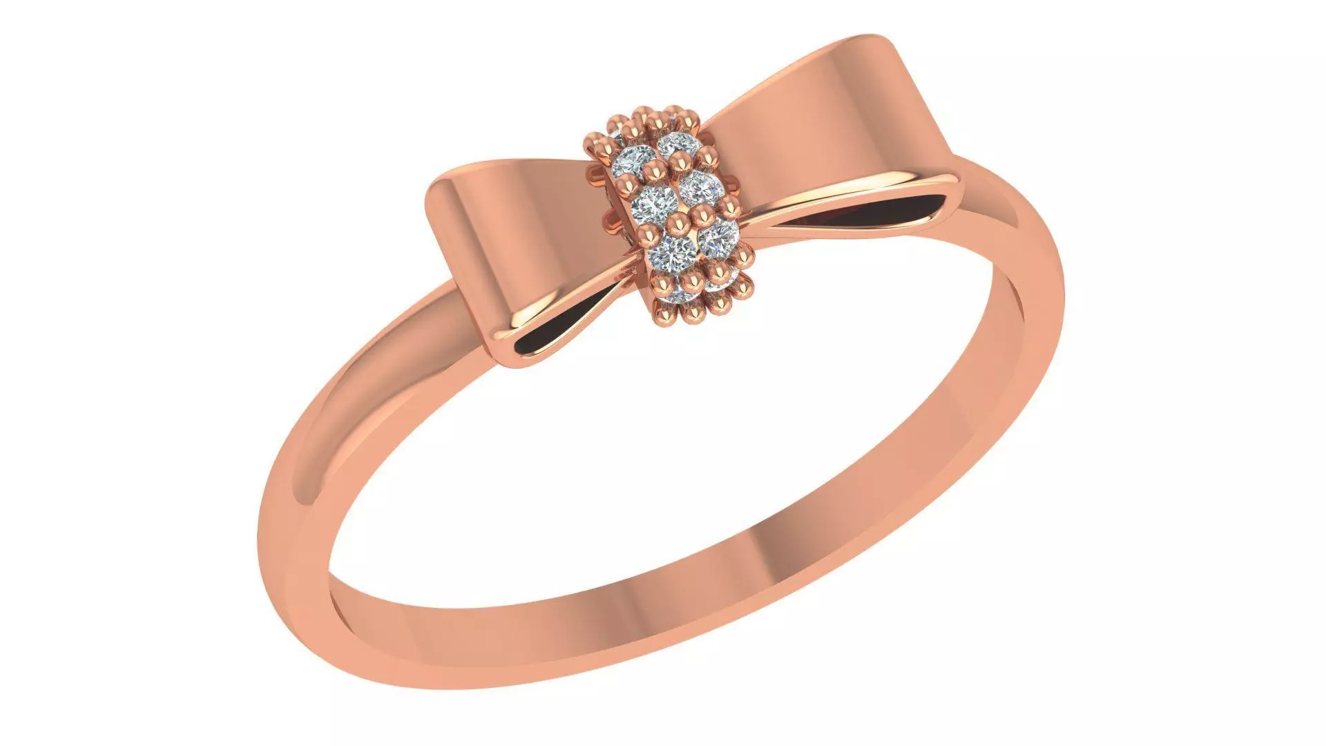 Bow tie High Jewelry Cocktail Ring 3dm stl renders details 3D print model_0