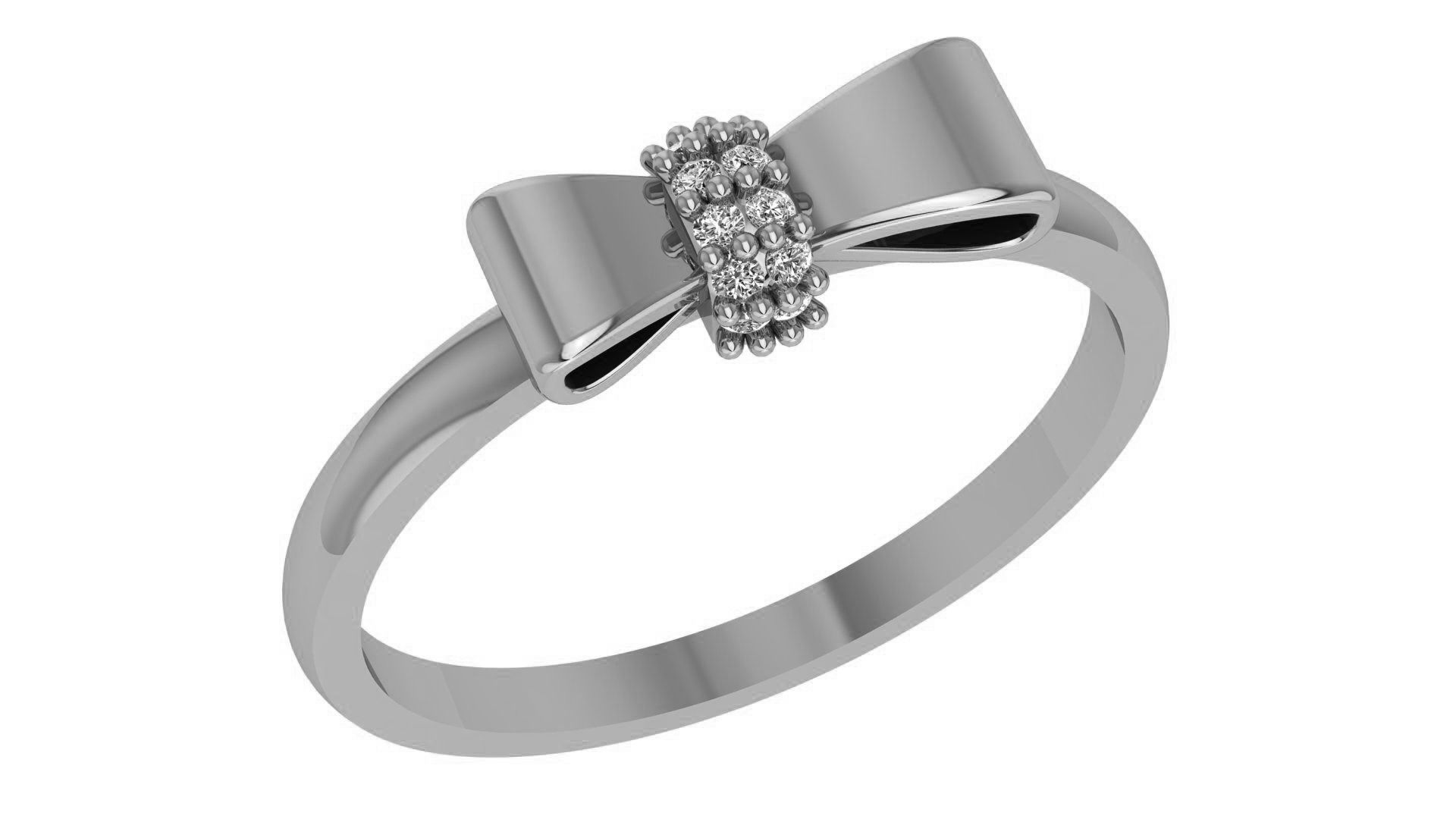 Bow tie High Jewelry Cocktail Ring 3dm stl renders details 3D print model_2