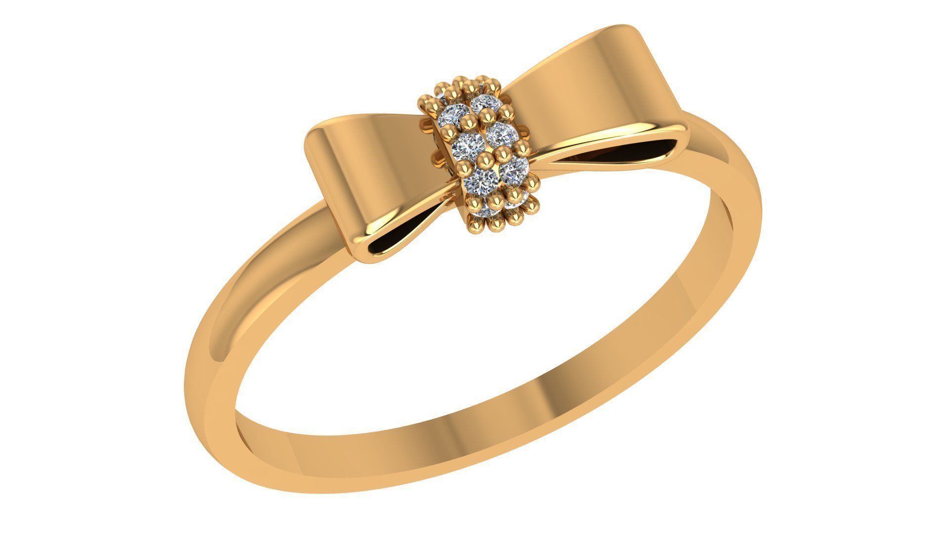 Bow tie High Jewelry Cocktail Ring 3dm stl renders details 3D print model_1