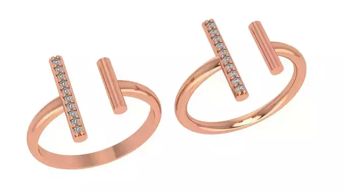 Dual Head Light wt minimalist Band Ring 3dm stl renders