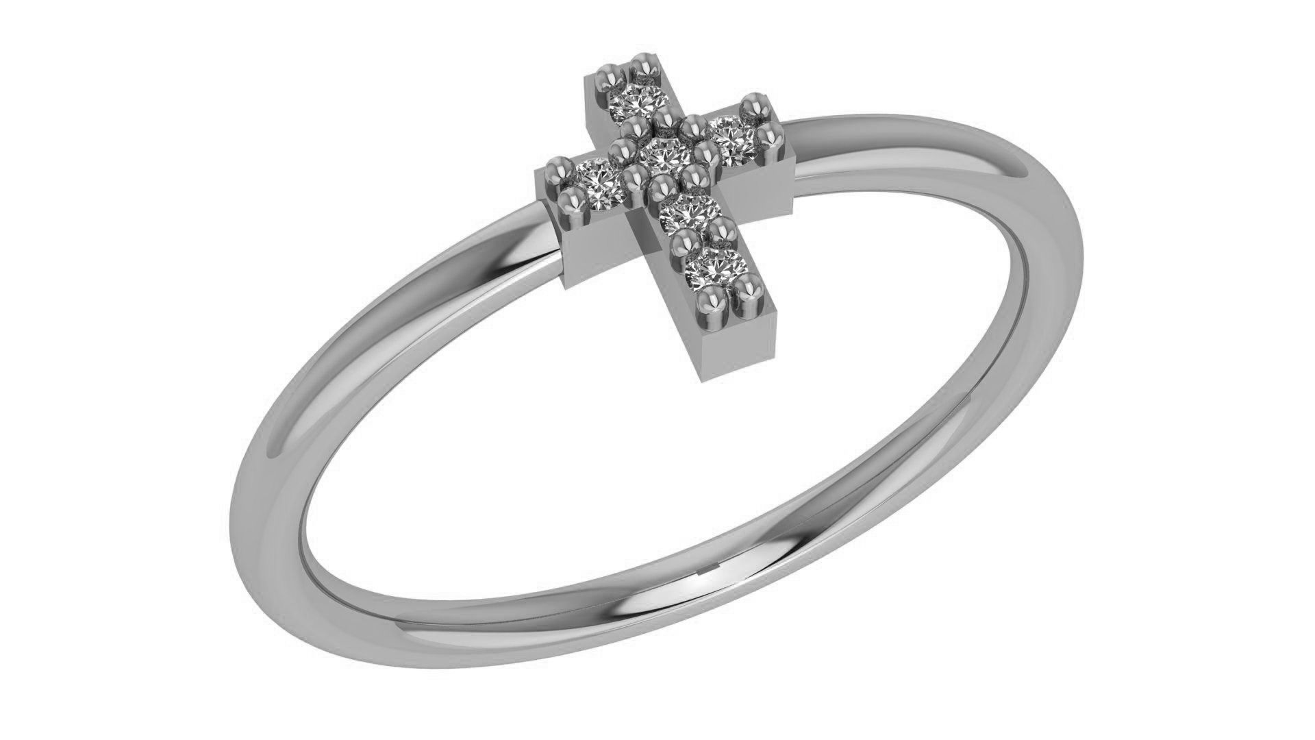 Cross Light wt minimalist Ring 3dm stl renders 3D print model_2