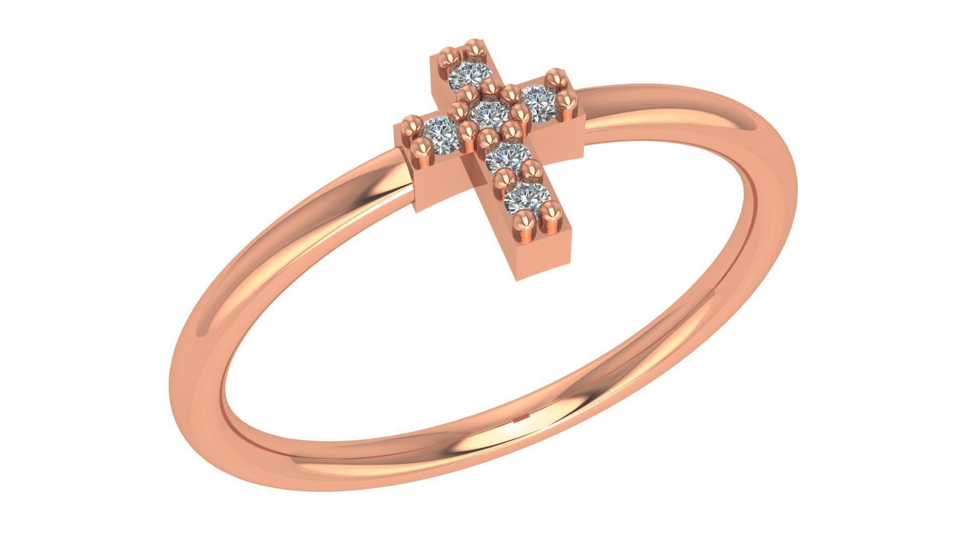 Cross Light wt minimalist Ring 3dm stl renders 3D print model_3