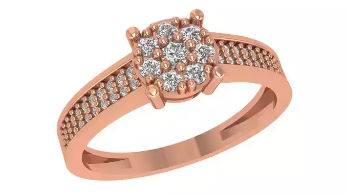 High Jewelry Cocktail Ring 3dm stl renders details 