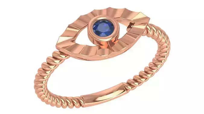 Sapphire Evil Eye Wire High Jewelry Cocktail Ring 3dm stl 3D print model