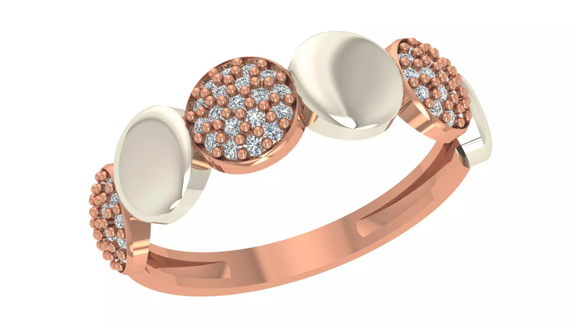 Beads High Jewelry Cocktail Ring 3dm stl renders details 3D print model