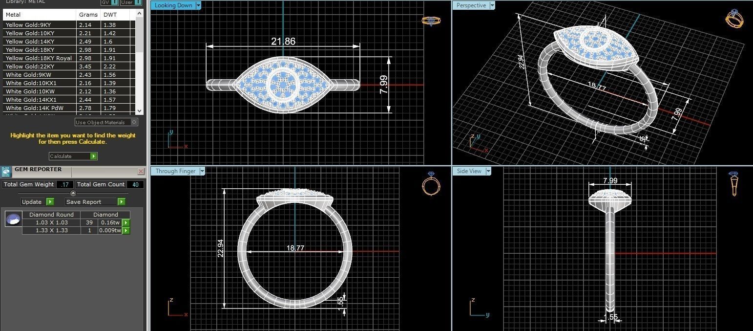 Sapphire Evil Eye High Jewelry Cocktail Ring 3dm stl renders 3D print model_3