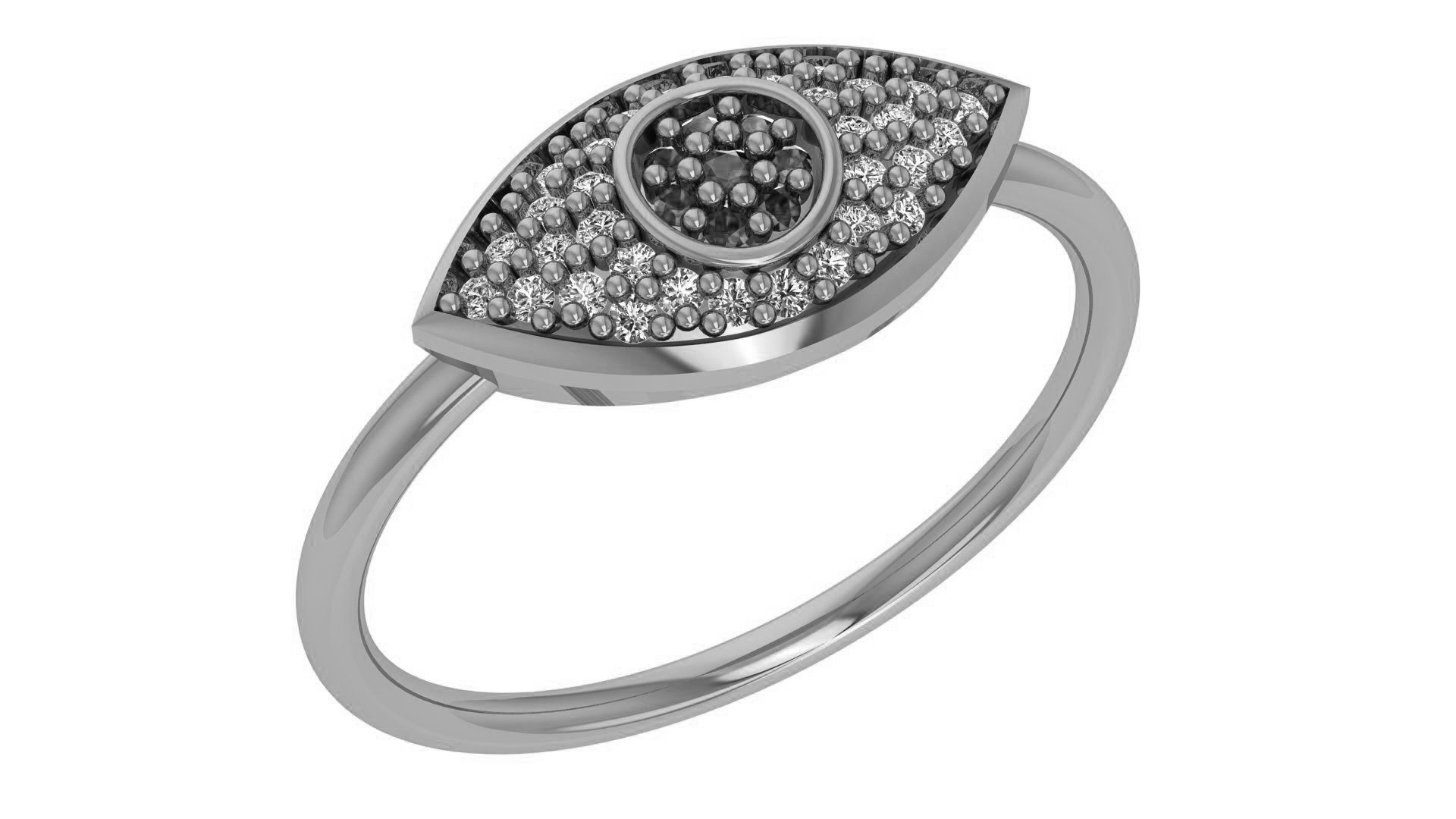 Sapphire Evil Eye High Jewelry Cocktail Ring 3dm stl renders 3D print model_2