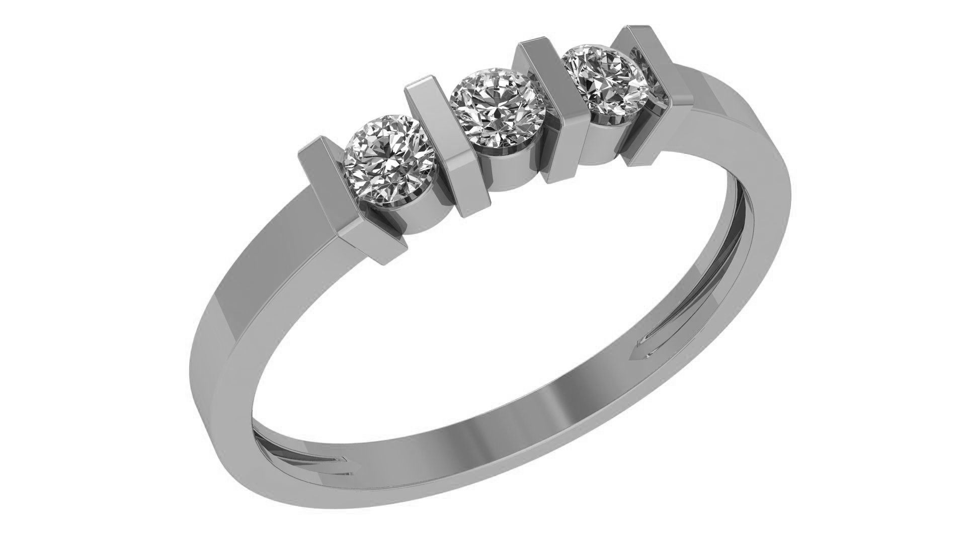 Trio Light wt minimalist Ring 3dm stl renders 3D print model_2