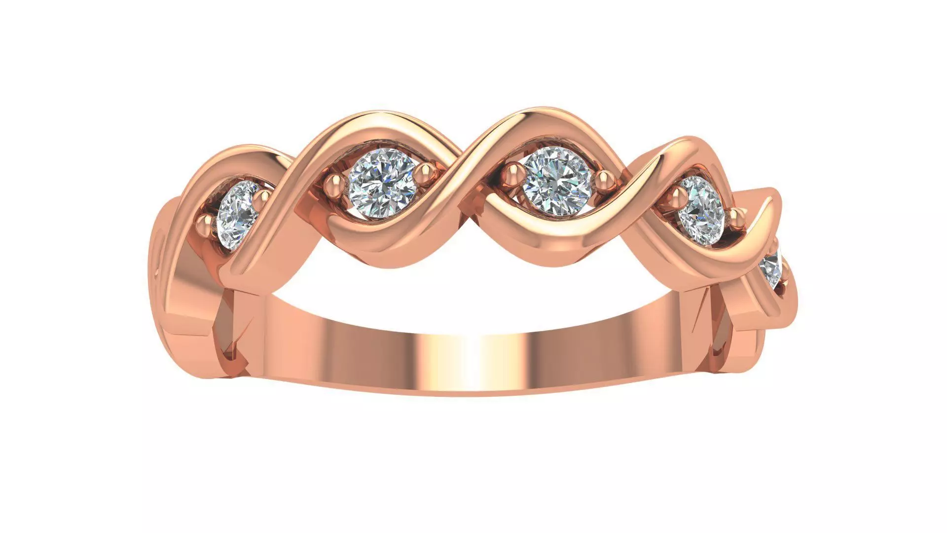 Hexa Diamond Band Ring renders 3dm stl details 3D print model_0