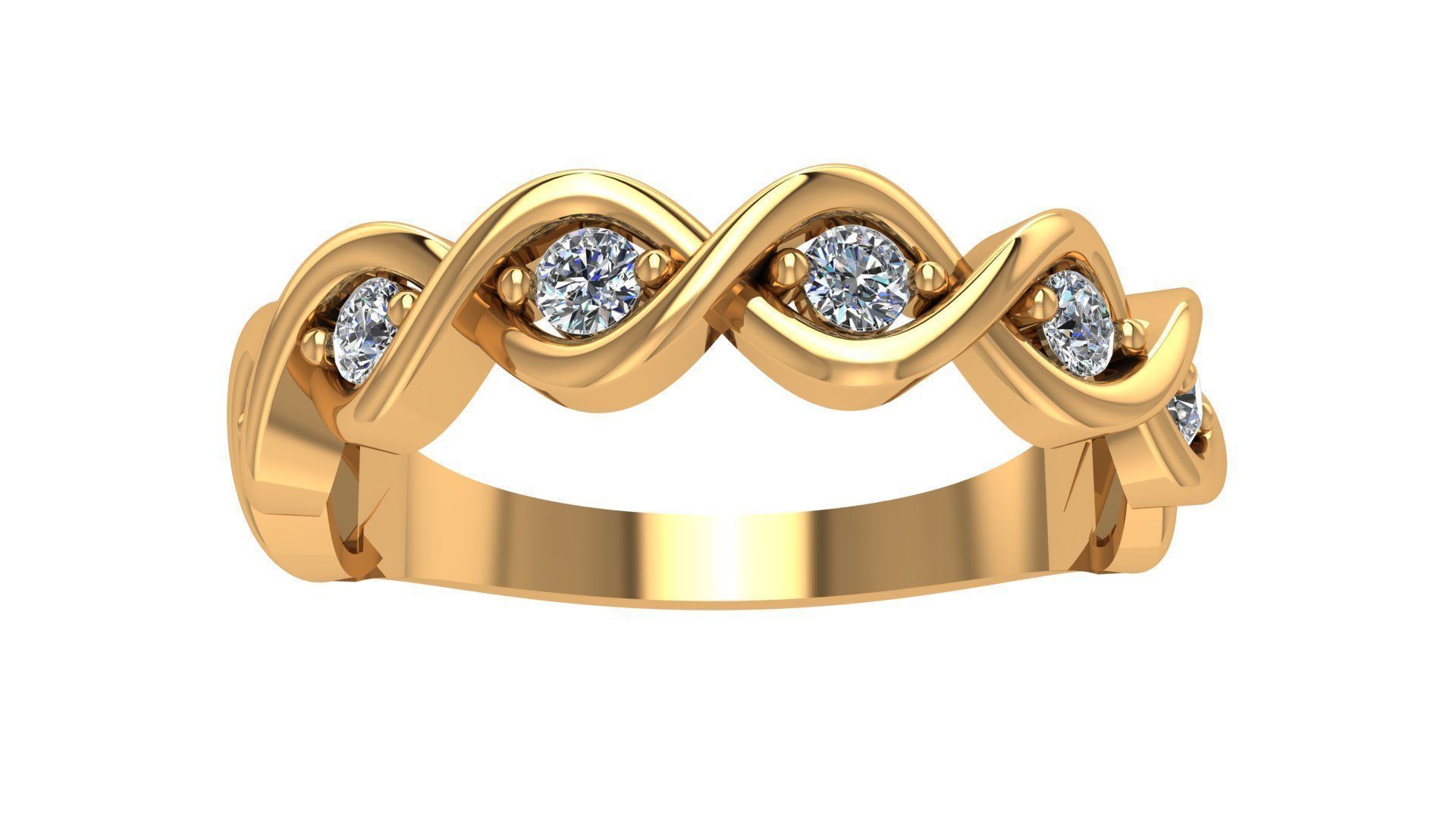 Hexa Diamond Band Ring renders 3dm stl details 3D print model_2