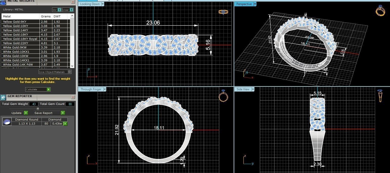 Cuban Chain Link High Jewelry Cocktail Ring 3dm stl renders 3D print model_3