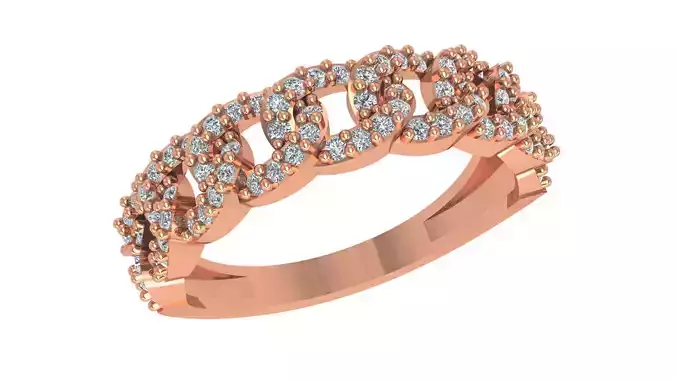 Cuban Chain Link High Jewelry Cocktail Ring 3dm stl renders 3D print model Cuban Chain Link High Jewelry Cocktail Ring 3dm stl renders 3D print model