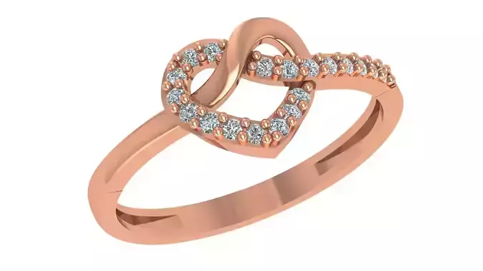 Wire Love Heart Light wt minimalist Ring 3dm stl renders