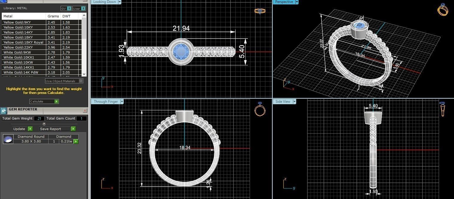 Solitaire Diamond Ring 3dm stl renders details 3D print model_3