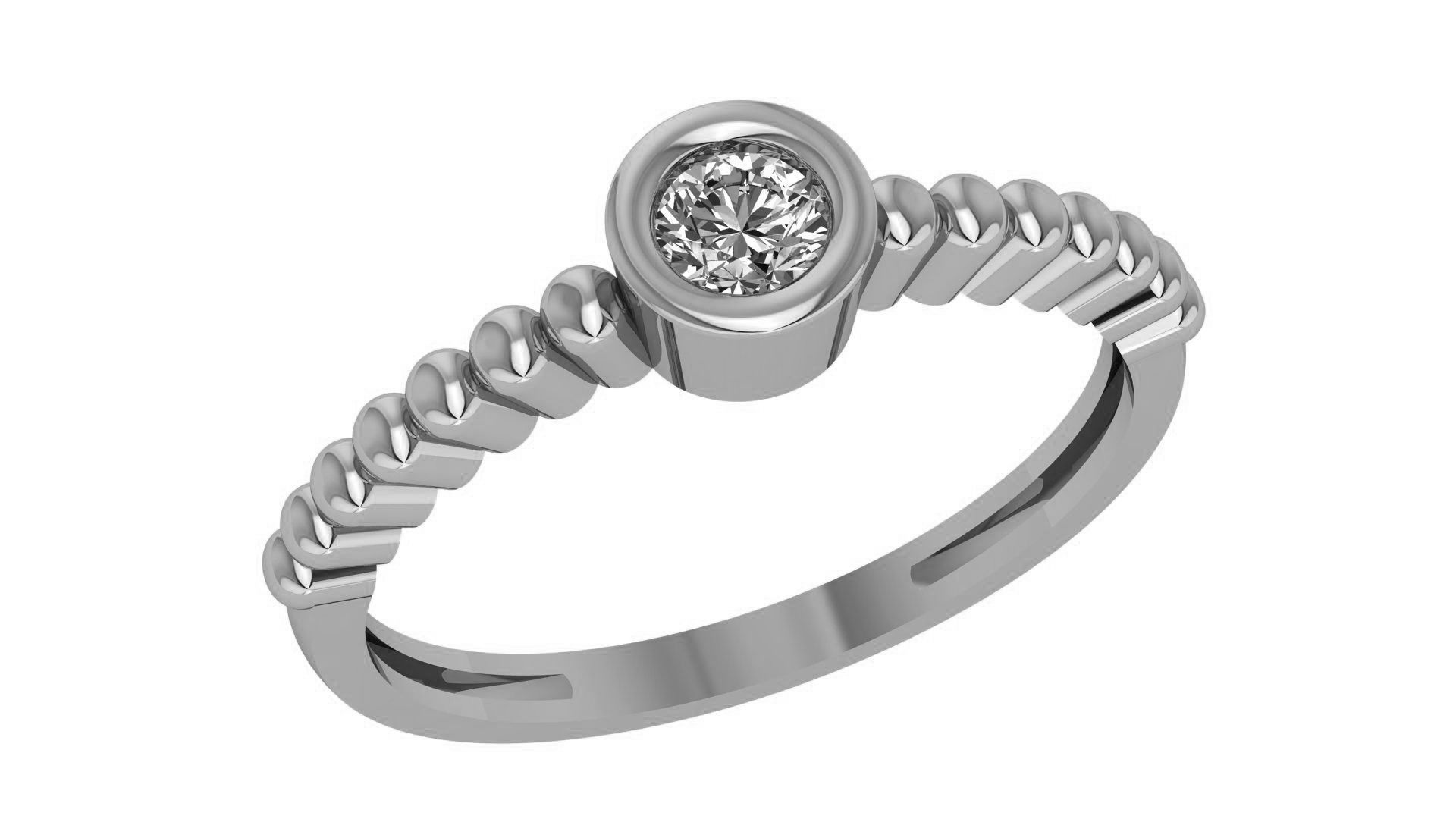 Solitaire Diamond Ring 3dm stl renders details 3D print model_2