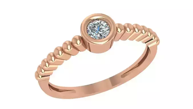 Solitaire Diamond  Ring 3dm stl renders details  3D print model