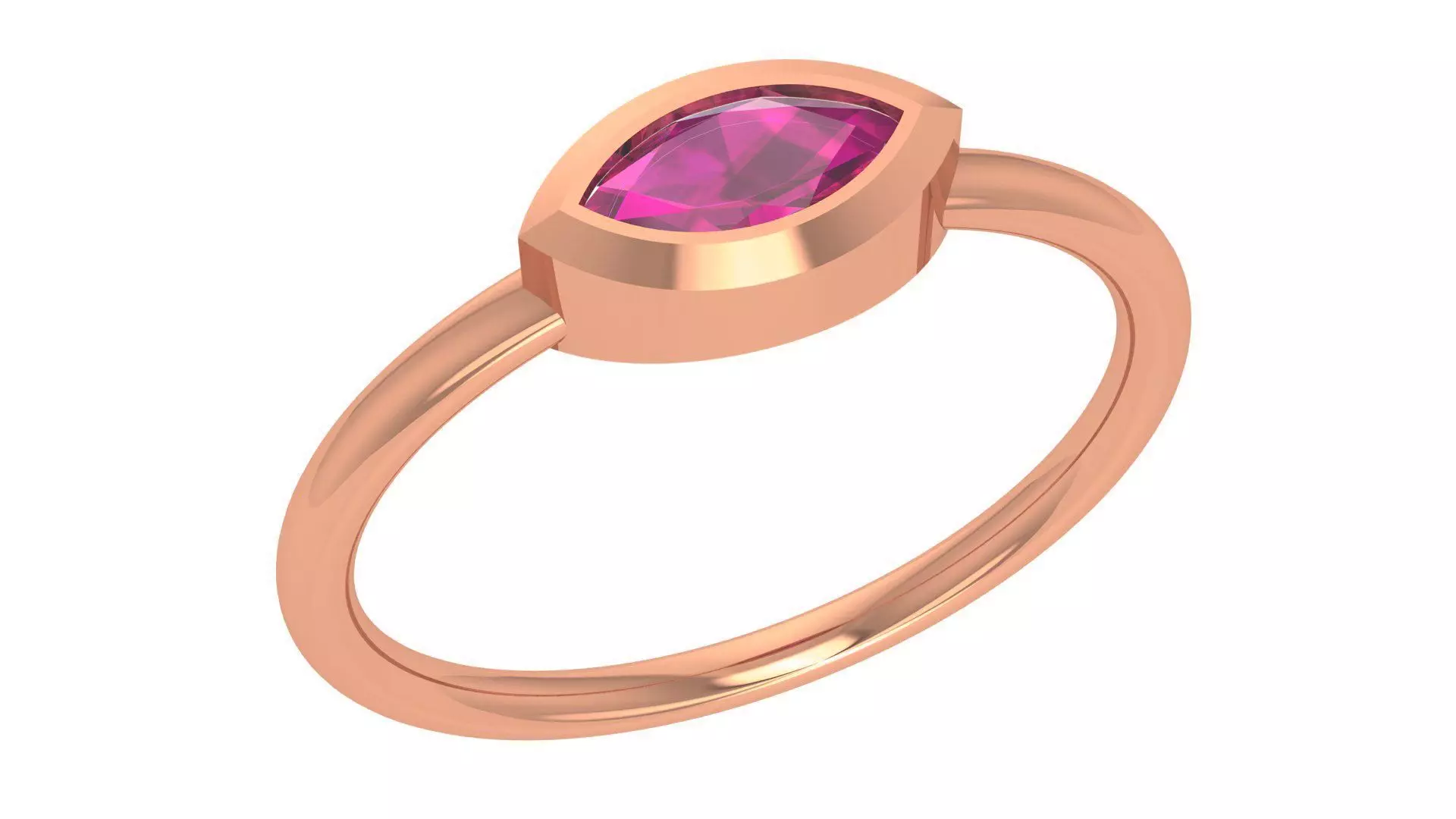 Ruby Eye Light wt minimalist Ring 3dm stl renders 3D print model_0