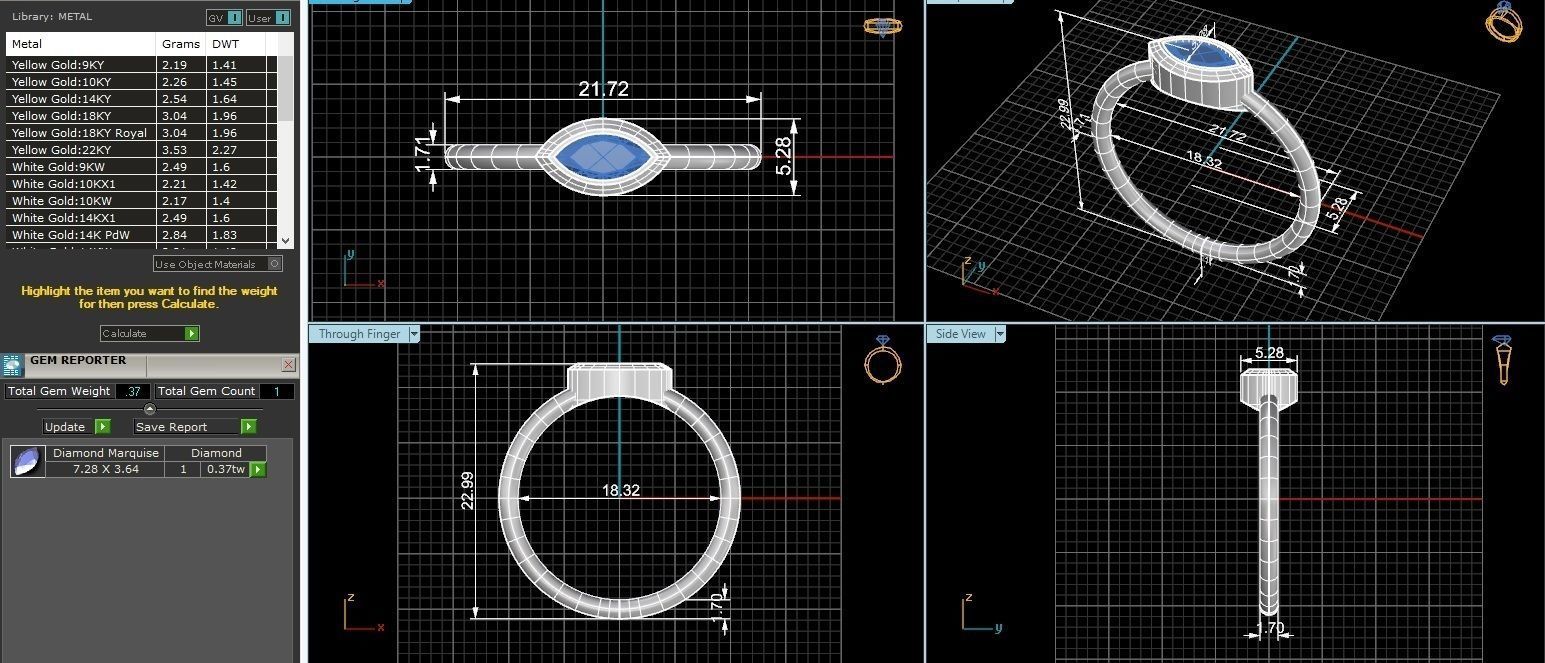 Ruby Eye Light wt minimalist Ring 3dm stl renders 3D print model_3