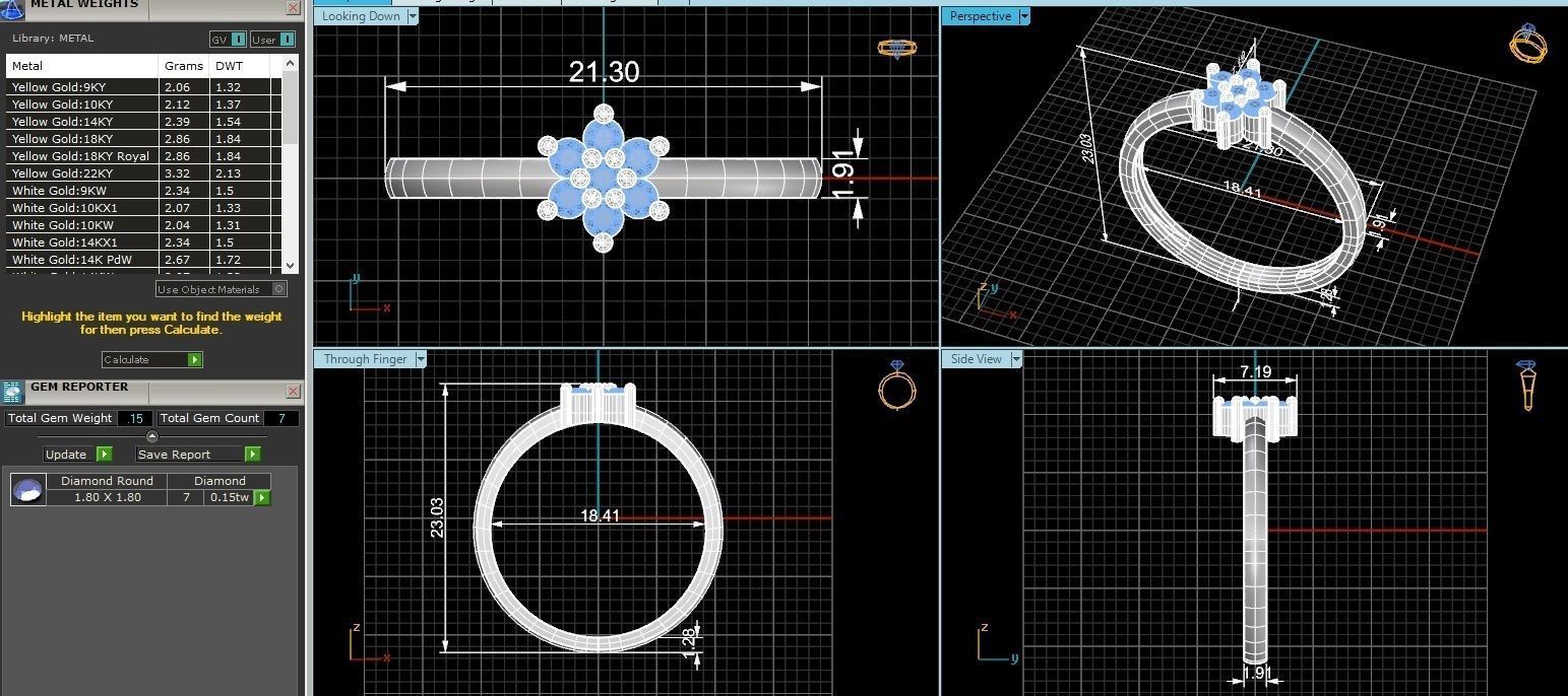Flower Light wt minimalist Ring 3dm stl renders 3D print model_3