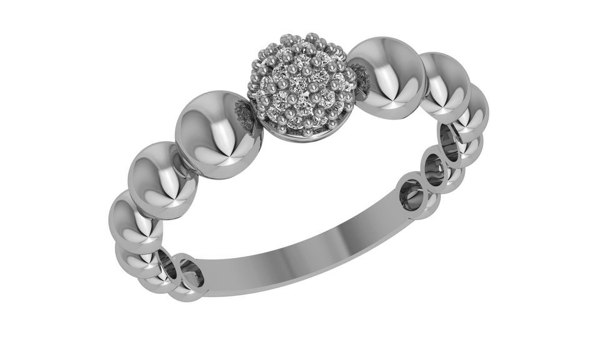 Ball Beads Light wt minimalist Ring 3dm stl renders 3D print model_2