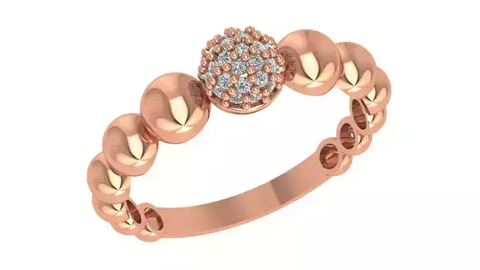 Ball Beads Light wt minimalist Ring 3dm stl renders 3D print model
