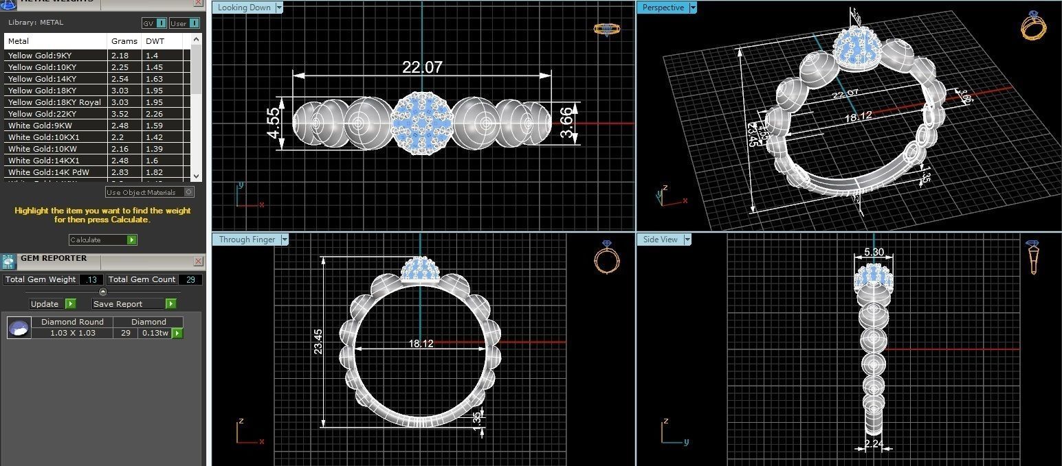 Ball Beads Light wt minimalist Ring 3dm stl renders 3D print model_3