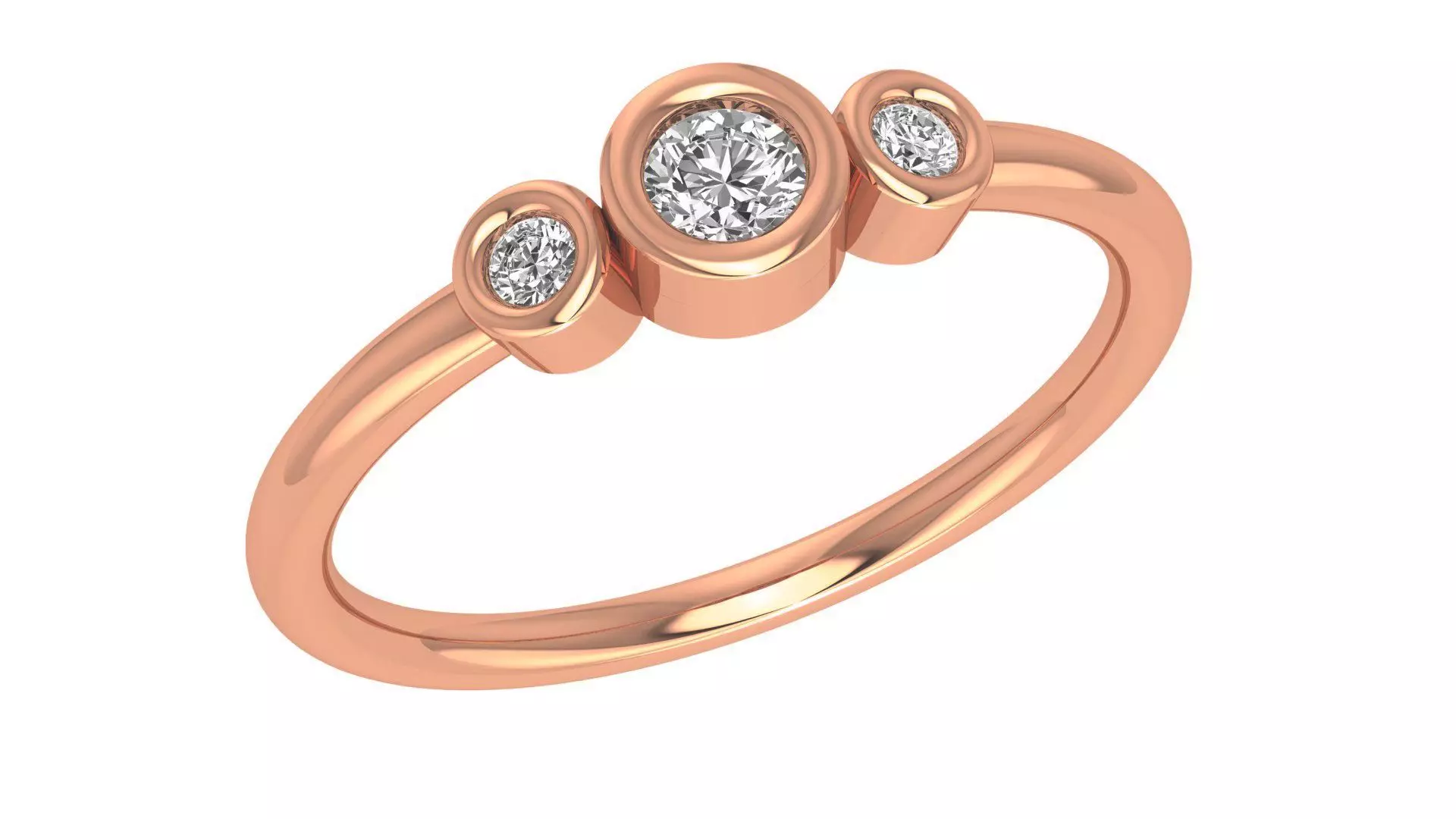 Trio Light wt minimalist Ring 3dm stl renders 3D print model_0