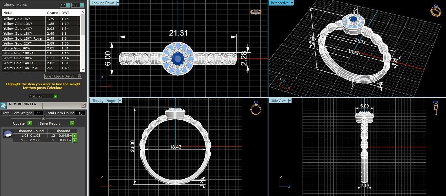 Ruby Solitaire Diamond  Ring 3dm stl renders details  3D print model_3