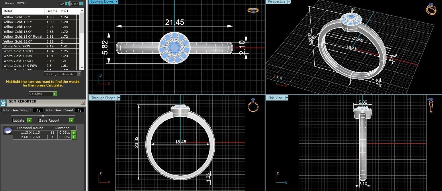Sapphire Solitaire Diamond Ring 3dm stl renders details 3D print model_3
