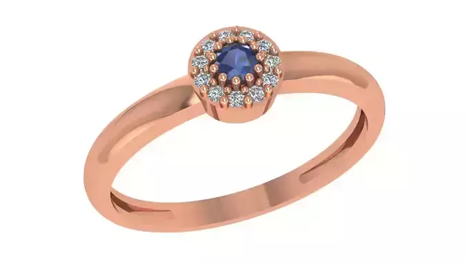 Sapphire Solitaire Diamond  Ring 3dm stl renders details  3D print model